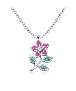 Blooming Flower Silver Necklace SPE-3370